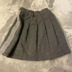 comme ca fille グレー プリーツスカート 裏起毛 サイドライン