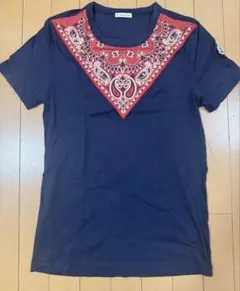 モンクレール　バンダナ柄Tシャツ　XS ネイビー