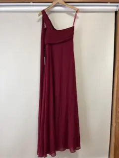 赤ドレス オフショルダー　シフォン