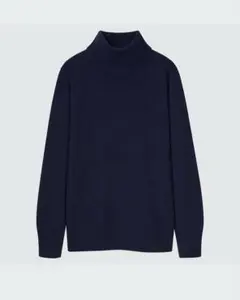 UNIQLO カシミヤタートルネックセーター ネイビー Lサイズ