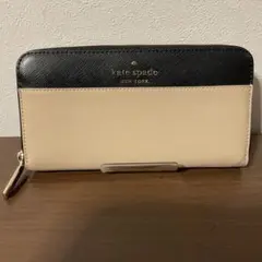 開店セール☆新品未使用 美品 ケイトスペード レザー ロゴ ラウンドファスナー