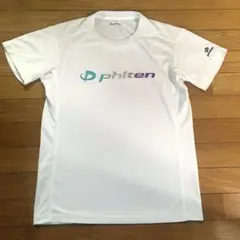 【美品】phiten ファイテン 半袖　シャツ　グラデーション　白　ホワイトのサムネイル