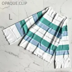 オペークドットクリップ【L】長袖ニットトップス♡フレア袖♡大きいサイズ♡レーヨン