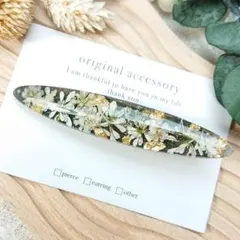 1692＊ハンドメイド♡押し花のヘアクリップ　ブラック