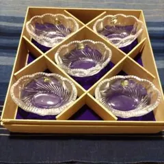 新品未使用　HOYA ガラス鉢　小さい器　シール付き 5客セット　夏の器　夏食器のサムネイル