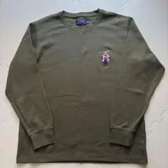 ポロ ラルフローレン ポロベア サーマル シャツ M オリーブ