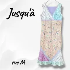 Jusqu'à ジュスカ パッチワーク風 花柄 ノースリーブ ワンピース Mのサムネイル