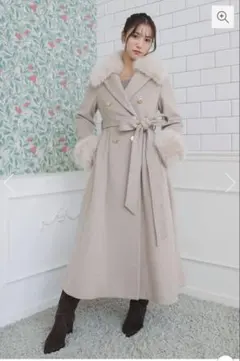 2WAYラグジュアリーレディーコート(ベージュ)