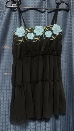 花柄刺繍　シフォン素材キャミソール　チュニック