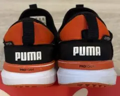 PUMA プーマ キッズスニーカー 20cm ブラック オレンジ