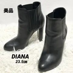 ✨美品✨DIANA サイドゴア ショートブーツ 太ヒール23.5㎝ ブラック