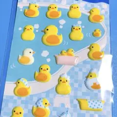 ぷくぷくシール　銭湯あひる　ステッカー　ぷっくりシール