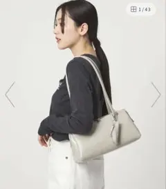 ロングハンドルトートバッグ/ショルダーバッグ　ライトグレーのサムネイル