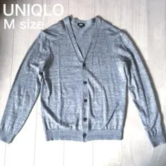UNIQLO リネンブレンドVネックカーディガン グレーM 春夏物