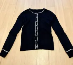 c.d.s basic カーディガン アンゴラ M パール ビジュー