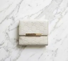 GUCCI　シマ　プレート　二つ折り財布　Shima Wallet 112664