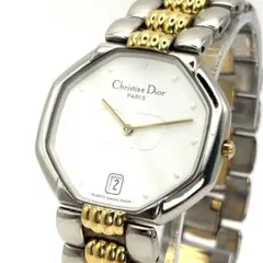 【美品/新品電池】クリスチャンディオールDior デイト コンビカラー 腕時計