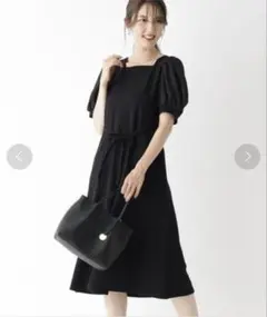 本日限定価格！美品　インデックス　バルーンスリーブ　Aラインワンピース　半袖