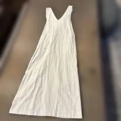 ロペピクニック　ベージュ　麻混合　ノースリーブロング後ろデザインワンピース　40