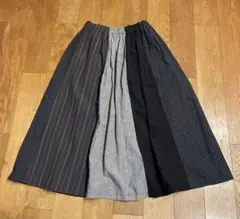 【未使用品】NATURAL LAUNDRY パッチワークフレアスカートのサムネイル