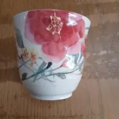 エ*ド様 花柄 湯飲み 陶器製