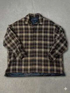 【美品】HARE ハレ 中綿キルティング チェックシャツジャケット ブラウン Sのサムネイル