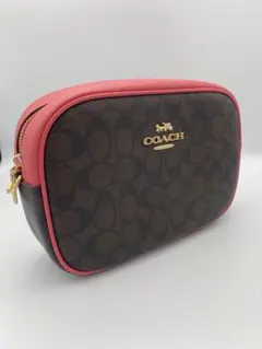 【COACH】コーチ CA547 ショルダー カメラ バッグ ピンク　保存袋