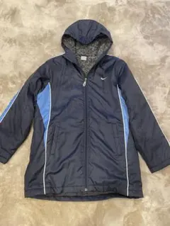 Nike フード付きジャケット ベンチコート　裏起毛　ネイビー　160サイズ