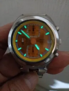 【希少】 SEIKO AKA V657-6060 動作品 ツノクロノ 黒×水色 Yahoo!オークション -「v657-6060」の落札相場・落札価格