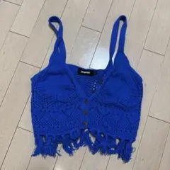 Desigual レディース タンクトップ ブルー フリンジのサムネイル