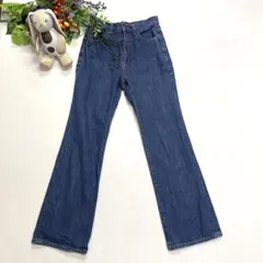 GU ハイウエスト ストレートデニム ダークブルー　レディース　S