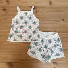 zarababy ザラベビー セットアップ クロシェニット キャミソール