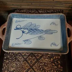 名工】九谷焼 市川清鱗 作 海老図 長角大皿 飾り皿 25×34.5cm - メルカリ