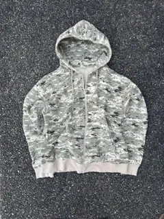 80s vintage 迷彩　ジップパーカー　カモ柄　肉厚　古着