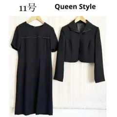 美品！Queen Styleブラックフォーマル礼服喪服ワンピーススーツ11号