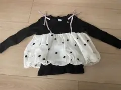 après les cours 長袖カットソー 100cm 黒/白