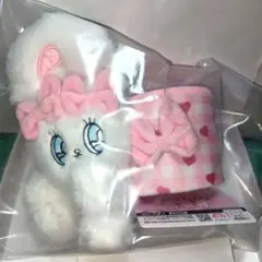 エスターバニー　ぬいぐるみ付き　小物入れ　ホワイト　ピンク