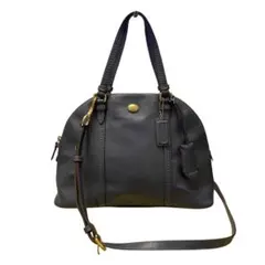 COACH 2way ハンドバッグ レザー ショルダーバッグ ネイビー ブルー