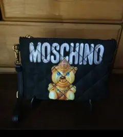 MOSCHINOモスキーノ キルティング ミニポーチバッグ　ブラックのサムネイル