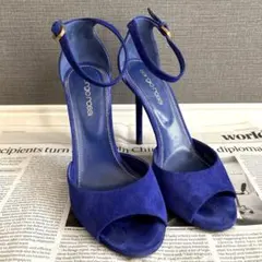 Sergio Rossi ブルー ファー付きハイヒール