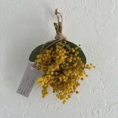 ドライフラワー　　ミモザ　スワッグ　ハンドメイド