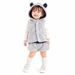 BRANSHES ブランシェス クマ耳ボアベスト ブルマ セット