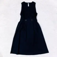 MHL.マーガレットハウエル　ロングワンピース　ジャンパースカート　サイズⅠ 黒