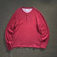 00s GAP ワッフル ヘンリーネック サーマル ロングTシャツ M