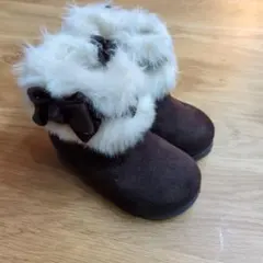 ブラウン ファー付きブーツ 15cm