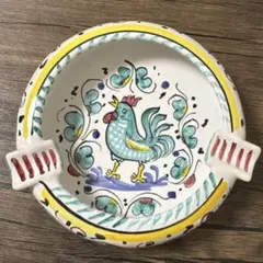 イタリア製 鶏柄 陶器灰皿