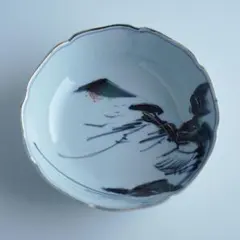 有田 伊万里 染付 呉須 金彩 山水図 輪花深鉢 中鉢 高級和食器 伝統工芸