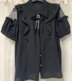 INGNI 量産型 ビジュー リボン ブラウス トップス ブラック 黒