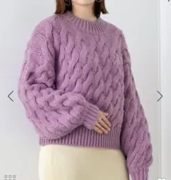 本日限定値下げ！美品SALON adam et rope' ケーブル ニットのサムネイル