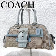 コーチ　ボストンバッグ　パッチワーク　ソーホー　パイソン　ターンロック　スエード